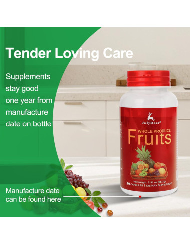 Suplemento Natural de Frutas y Verduras JulyDeer - 180 Cápsulas