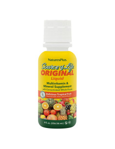 Suplemento Multivitamínico Líquido Natures Plus Fuente de Vida 236.6 ml - Sin Gluten, Vegetariano