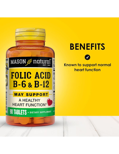 Suplemento Dietético Mason Natural Fórmula del Corazón B6/B12