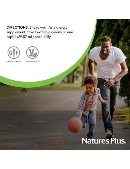 Suplemento Multivitamínico Líquido Natures Plus Fuente de Vida 236.6 ml - Sin Gluten, Vegetariano