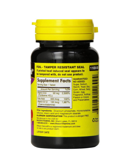 Suplemento Dietético Mason Natural Fórmula del Corazón B6/B12