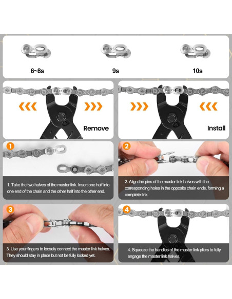 Juego de Herramientas Oumers para Reparación de Cadenas de Bicicleta