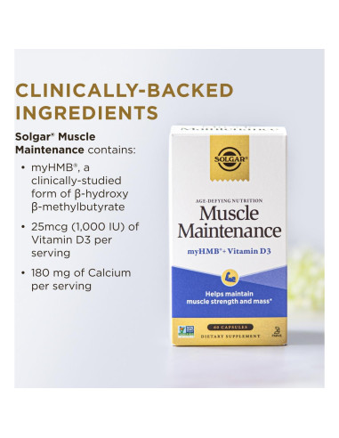 Suplemento Muscular Solgar con HMB y Vitamina D - 20 Porciones
