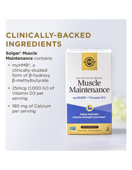 Suplemento Muscular Solgar con HMB y Vitamina D - 20 Porciones