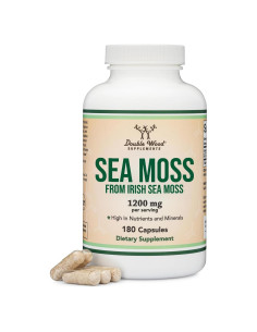 Cápsulas de Musgo Marino Irlandés Double Wood 180 Unidades 1200mg
