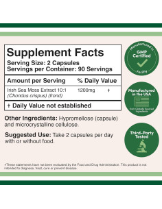 Cápsulas de Musgo Marino Irlandés Double Wood 180 Unidades 1200mg 2