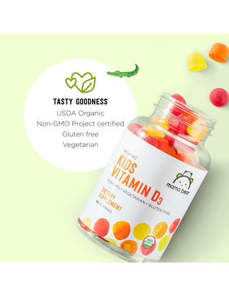 Gominolas Orgánicas Vitamina D3 Mama Bear 25 mcg 80 Unidades Gominolas Orgánicas Vitamina D3 Mama Bear 25 mcg 80 Unidades