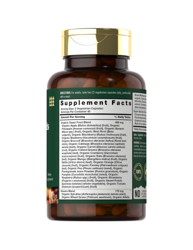 Cápsulas Super Frutas y Verduras Tahoe Nutritionals 90 Unidades