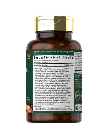 Cápsulas Super Frutas y Verduras Tahoe Nutritionals 90 Unidades