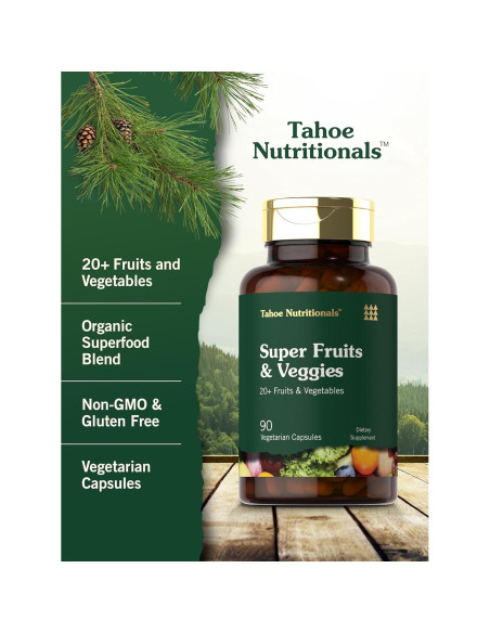 Cápsulas Super Frutas y Verduras Tahoe Nutritionals 90 Unidades