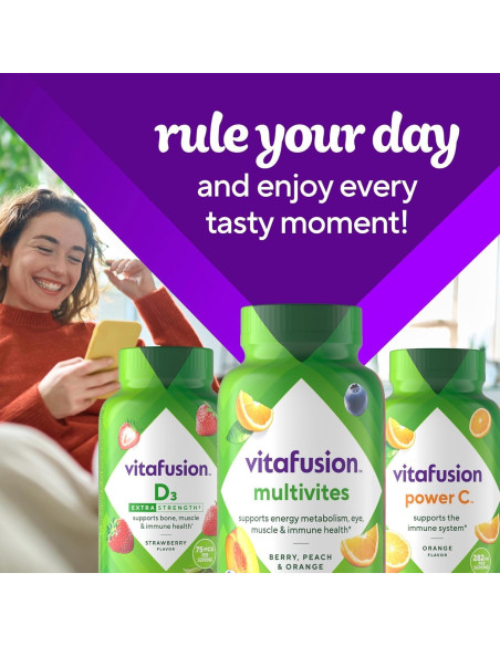 Vitafusion Multivitaminas Gummy Adultos 120 Conteo +10% Vitaminas A, C, E Vitafusion Multivitaminas Gummy Adultos 120 Conteo +10% Vitaminas A, C, E