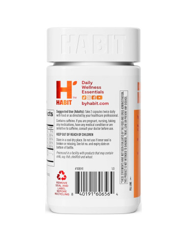Suplemento Energía Habit 2 Paquete (120 Cápsulas) Vegano