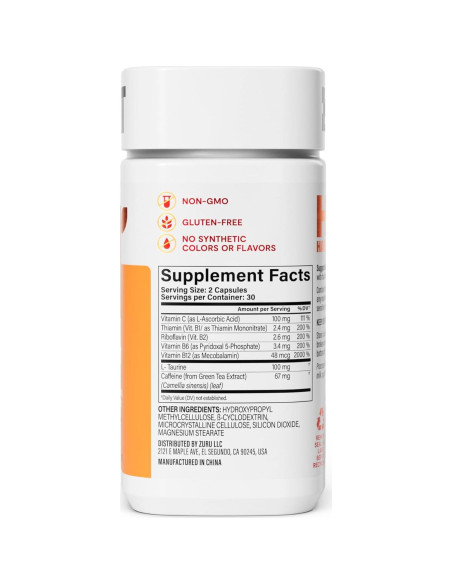 Suplemento Energía Habit 2 Paquete (120 Cápsulas) Vegano