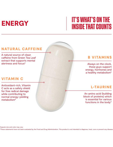 Suplemento Energía Habit 2 Paquete (120 Cápsulas) Vegano