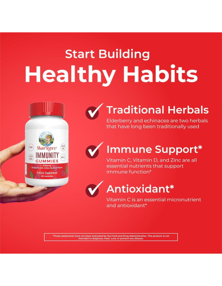 Gomitas de Inmunidad Mary Ruth 90 Unidades Cereza Veganas