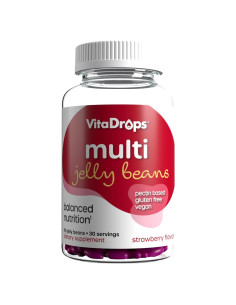 Gomitas Multivitamínicas VitaDrops Veganas Sabor Fresa 90 Unidades