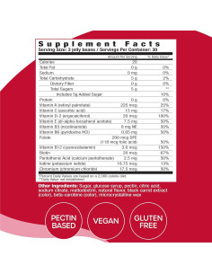 Gomitas Multivitamínicas VitaDrops Veganas Sabor Fresa 90 Unidades 2