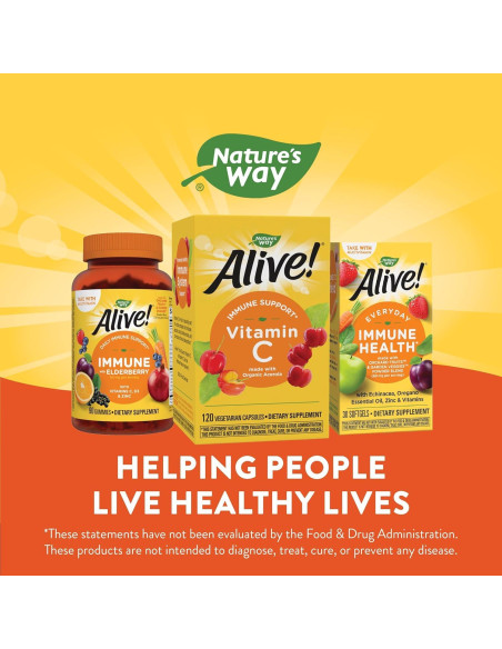 Suplemento Vitamina C Alive! Nature's Way 120 Cápsulas Orgánicas