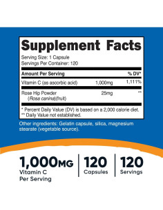 Nutricost Vitamina C 1000mg con Rosa Mosqueta 120 Cápsulas 2