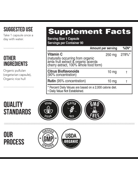 Vitamina C Orgánica Plant-C 90 Cápsulas - Soporte Inmunológico