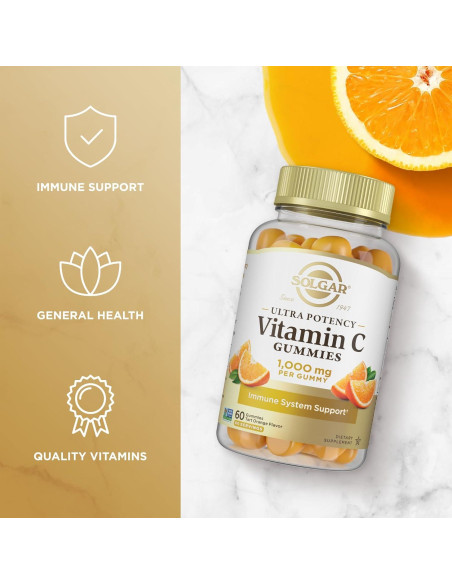 Gomitas de Vitamina C Solgar 1000mg Sabor Naranja Ácida 60 Porciones