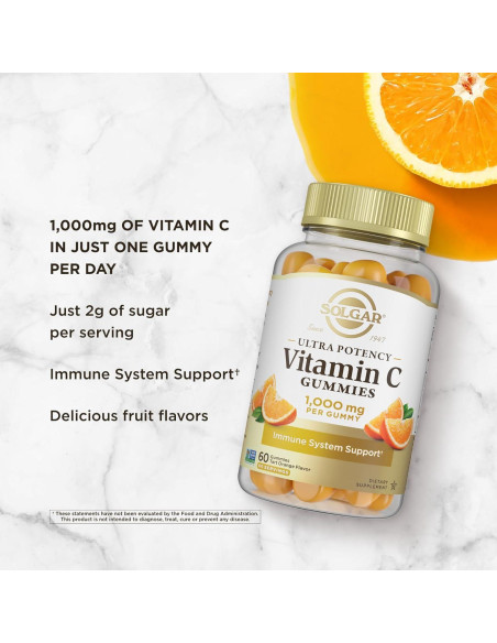 Gomitas de Vitamina C Solgar 1000mg Sabor Naranja Ácida 60 Porciones