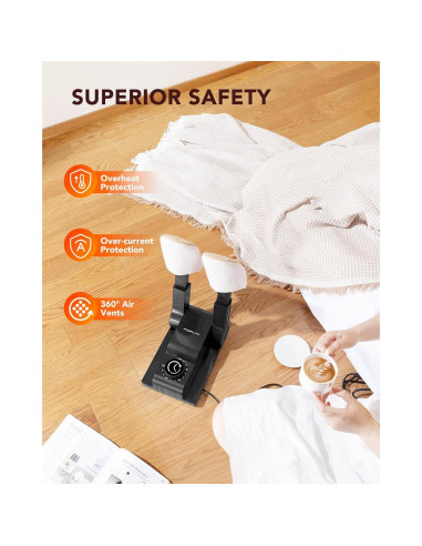 Secador de Botas FORLIM SD-002A-B - Negro, Temporizador 2h