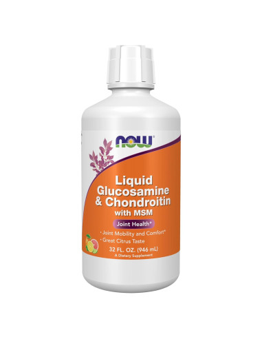 NOW Foods Glucosamina y Condroitina Líquido con MSM 0.95L