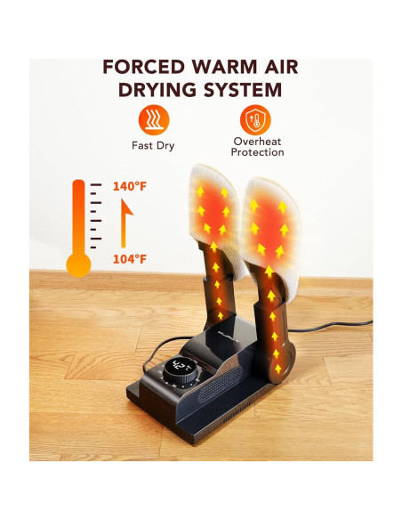 Secador de Botas FORLIM SD-002A-B - Negro, Temporizador 2h