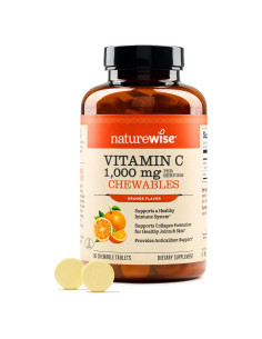 NatureWise Vitamina C Masticable 1000mg Naranja 90 Tabletas