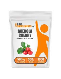 Polvo de Extracto de Cereza Acerola BulkSupplements 500g - Vitamina C Vegano