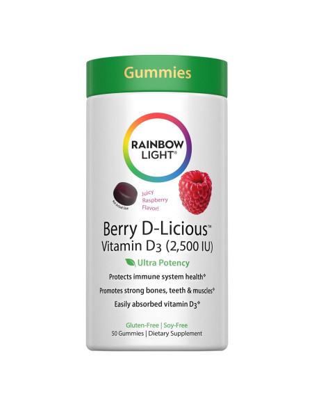 Gominolas de Vitamina D3 Rainbow Light 2,500 IU - 50 Unidades Gominolas de Vitamina D3 Rainbow Light 2,500 IU - 50 Unidades