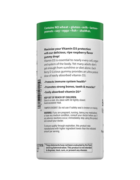 Gominolas de Vitamina D3 Rainbow Light 2,500 IU - 50 Unidades Gominolas de Vitamina D3 Rainbow Light 2,500 IU - 50 Unidades