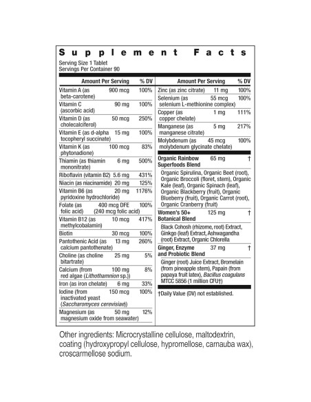 Multivitamina Rainbow Light Women's One 50+, 90 Tabletas