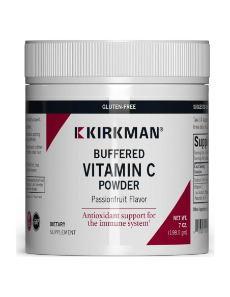 Polvo de Vitamina C Buffered Kirkman 198 g - Sabor Fruta de la Pasión