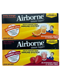 Tabletas efervescentes Airborne 72CT - Vitamina C 1000mg