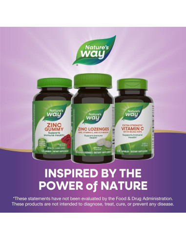 Pastillas de Zinc Nature's Way 23 mg + Vitamina C 100 mg 60 Unidades