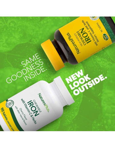 Suplemento de Hierro Masticable NaturesPlus Cereza 90 Tabletas