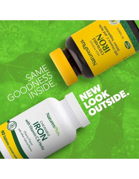 Suplemento de Hierro Masticable NaturesPlus Cereza 90 Tabletas Suplemento de Hierro Masticable NaturesPlus Cereza 90 Tabletas
