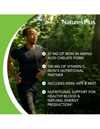 Suplemento de Hierro Masticable NaturesPlus Cereza 90 Tabletas