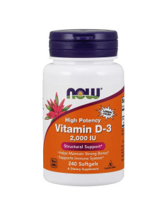 Vitamina D-3 NOW Foods 2000 I.U 480 Gelatinas Blandas