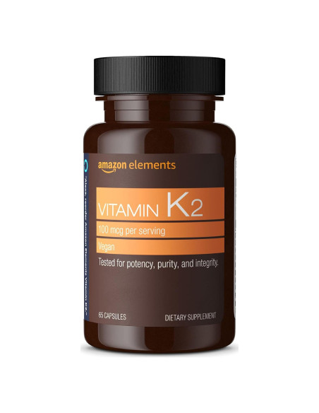 Vitamina K2 100 mcg Amazon Elements - 65 Cápsulas Veganas Vitamina K2 100 mcg Amazon Elements - 65 Cápsulas Veganas
