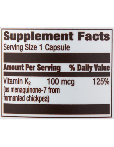 Vitamina K2 100 mcg Amazon Elements - 65 Cápsulas Veganas