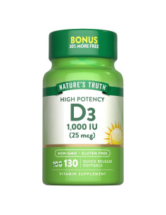 Vitamina D3 1000 IU Verdad de la Naturaleza 130 Gelatinas Blandas