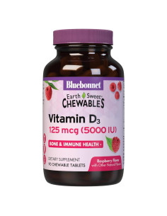 Tabletas Masticables Vitamina D3 5000 UI Bluebonnet 90 Unidades
