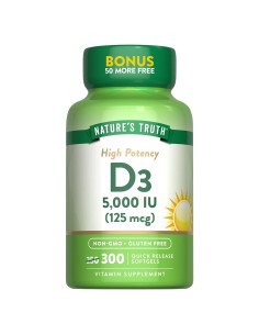 Vitamina D3 5000 UI Verdad de la Naturaleza 300 Gelatinas