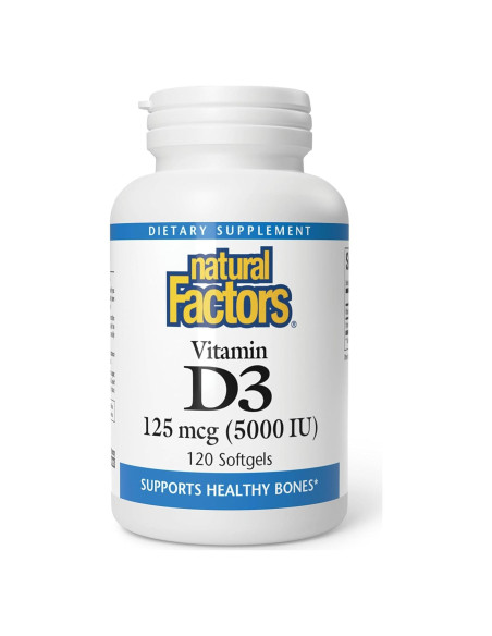 Vitamina D3 5000 UI Factores Naturales 120 Gelatinas Blandas Vitamina D3 5000 UI Factores Naturales 120 Gelatinas Blandas
