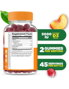 Gomitas de Vitamina D3 Lifeable 5000 UI Sabor Fresa 90 Unidades 2