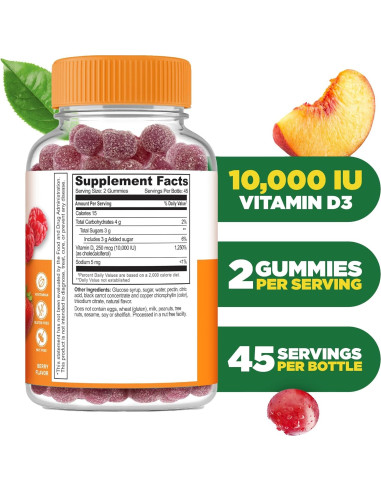 Gominolas de Vitamina D3 10000UI Lifeable - 90 Unidades