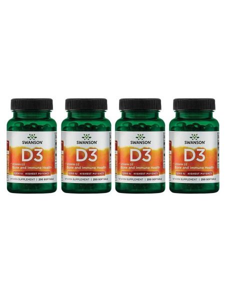 Suplemento Vitamina D3 Swanson 250 Cápsulas Blandas